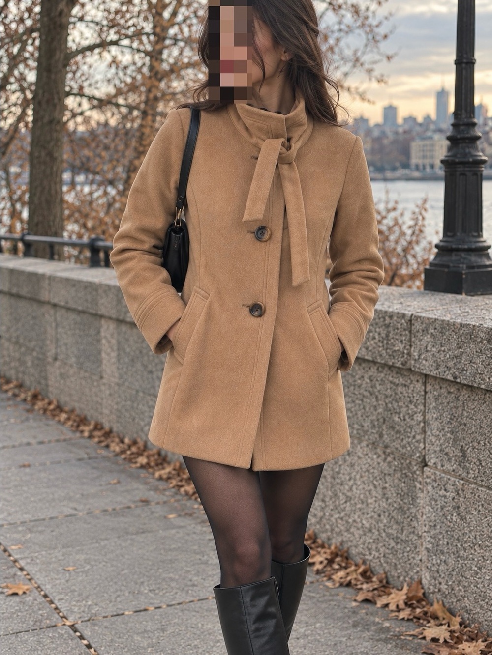 J.Crew Camel Wool & Cashmere Tie-Neck Coat 🤎